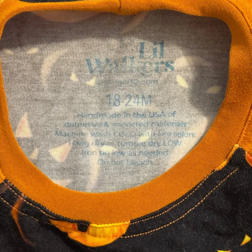 Lil Walters Halloween Pumpkin Raglan Shirt Toddler 18-24M Jack-O-Lantern Top